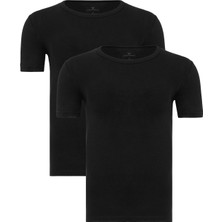 Erkek Siyah 2’li Yuvarlak Yaka Bambu T-Shirt - 33501