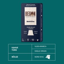 BEGON Nord Kivu Nespresso Uyumlu Alüminyum Kapsül Kahve Dark Roast (LUNGO) - 10 Adet