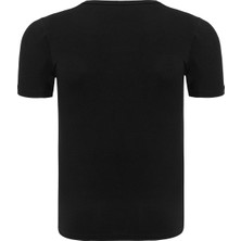 Erkek Siyah 2’li V Yaka Bambu T-Shirt - 33601