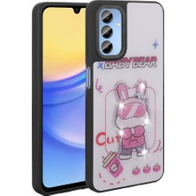 ekılıf - Samsung Galaxy A25 - Kılıf Parlayan Kabartmalı İkonik Figürlü Amas Silikon Kapak - Beyaz - T31206