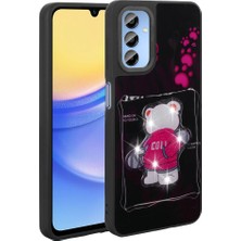 ekılıf - Samsung Galaxy A25 - Kılıf Parlayan Kabartmalı İkonik Figürlü Amas Silikon Kapak - Siyah - T31206