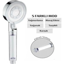 Truva Su Tasarruflu Kireç Önleyici Özellikli 5 Adet Yedek Filtreli Krom Renk Duş Başlığı