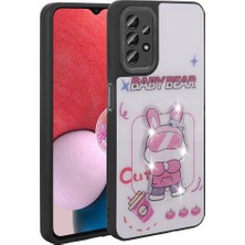 ekılıf - Samsung Galaxy A23 - Kılıf Parlayan Kabartmalı İkonik Figürlü Amas Silikon Kapak - Beyaz - T31203