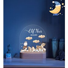 Vera Kids Ahşap Gece Lambası , Çocuk &  Çocuk Odası Gece Lambası