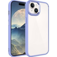 noktaks - Apple iPhone 15 - Kılıf Renkli Koruyucu Sert Krom Kapak - Lavendery Gray