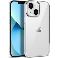 kilifone - Apple iPhone 14 - Kılıf Arkası Şeffaf Kenarları Renkli Pixel Kapak - Gümüş - T24179