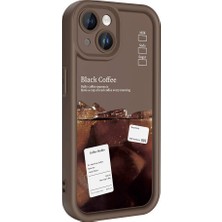 noktaks - Apple iPhone 14 - Kılıf Kamera Korumalı Baskılı Arka Yüzey Klas Kapak - Koyu Kahve - T32269