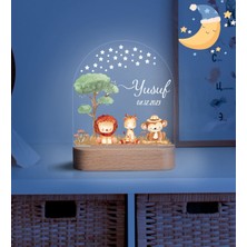 Vera Kids Hoş Geldin  Ahşap Gece Lambası ,Kişiye Özel Çocuk Gece Lambası