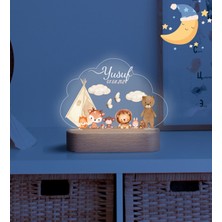 Vera Kids Hoş Geldin  Ahşap Gece Lambası ,Yeni Doğan  Çocuk Odası Gece Lambası