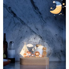 Vera Kids Hoş Geldin  Ahşap Gece Lambası ,Yeni Doğan  Çocuk Odası Gece Lambası