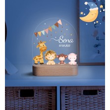 Vera Kids Kız Çocuk Ve  Ahşap Gece Lambası ,Yeni Doğan  Çocuk Odası Gece Lambası