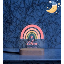 Vera Kids Renkli Gökkuşağı Ahşap Gece Lambası ,Yeni Doğan  Çocuk Odası Gece Lambası
