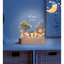 Vera Kids Hoş Geldin  Ahşap Gece Lambası ,Yeni Doğan  Çocuk Odası Gece Lambası