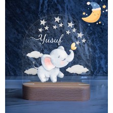 Vera Kids Yenidoğan Erkek Çocuk ,Hoş Geldin  Ahşap Gece Lambası ,Yeni Doğan  Çocuk Odası Gece Lambası