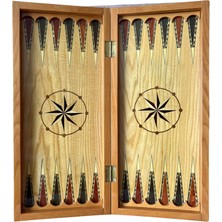 El Işçiliği 52 x 45 cm Boyutlarında Gerçek Ahşap (Dama / Satranç) Desenli Arka Taraf Oyun Tavlası