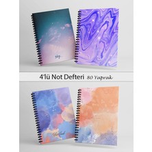 Fobinote Spiralli Okul Defteri 80 Yaprak 4'lü Set - A5 Boy Çizgili Defter (Klasik Çizgili)