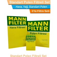 Peugeot 206+ 1.4 Hdı Euro5 Mann Filtre Bakım Seti 2011-2012 Hava+Yağ+Standart Polen