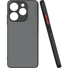 ekılıf - Tecno Spark 10 Pro - Kılıf Arkası Buzlu Renkli Düğmeli Hux Kapak - Siyah - T29557