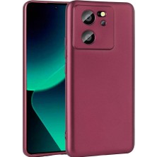 noktaks - Xiaomi Mi 13T Pro - Kılıf Mat Soft Premier Silikon Kapak - Mürdüm - T29538