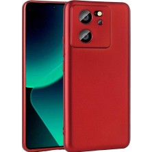 noktaks - Xiaomi Mi 13T - Kılıf Mat Soft Premier Silikon Kapak - Kırmızı - T29537