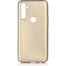 Kilifolsun Realme C3 Kılıf Mat Soft Premier Silikon Kapak Gold