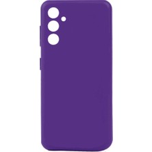 noktaks - Samsung Galaxy A14 - Kılıf Mat Soft Esnek Biye Silikon - Mor - T25942