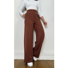 Paw Garage Skuba Likralı En Boy Likralı, Düğme Kaplamalı, Pileli, En Boy Likralı, 4 Mevsim, Palazzo Pantolon