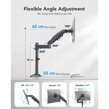 Huanuo Hnss8 13"-32" Amortisörlü 2-9 kg Profosyonel & Oyuncu Monitör Standı