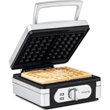 H.koenig GFX320 Waffle Makinesi, 1400 W, 2 Waffle, 15 x 10 Cm, Gri