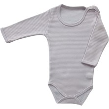 Sweet Cotton Uzun Kollu 3'lü Body Pamuklu Çizgili Çıtçıtlı Zıbın Pembe
