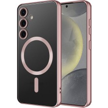 ekılıf - Samsung Galaxy S24 - Kılıf Kamera Korumalı Magsafe Wireless Şarj Özellikli Demre Kapak - Rose Gold - T30201