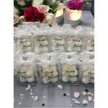 Özel Düğün Mika Kutulu Lüks Mini Altın Detaylı Mini Bubble Mum 10 Adet Söz Nişan Kına Nikah Şekeri Hediyelik