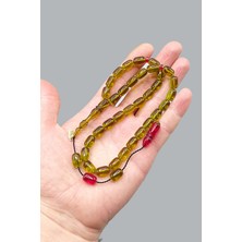 Ayhan Turan Usta Işçilikli Ateş Kehribar Tesbih 7X11 mm Kapsül Sistemli Imzalı Tespih