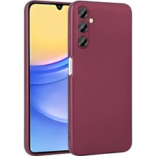 Ekılıf Samsung Galaxy A15 Kılıf Mat Soft Premier Silikon Kapak - Mürdüm