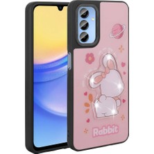 ekılıf - Samsung Galaxy A15 - Kılıf Parlayan Kabartmalı İkonik Figürlü Amas Silikon Kapak - Pembe - T31200