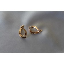 Kadın Gold Modern Zırkontaslı Kupe
