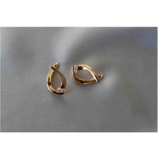 Kadın Gold Modern Zırkontaslı Kupe
