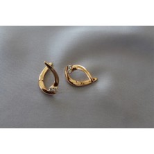Kadın Gold Modern Zırkontaslı Kupe