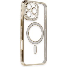 Newface Iphone 16 Pro Kılıf Joke Simli Magneticsafe Kılıf - Gold 13