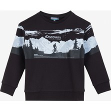Discovery Expedition Baskılı Erkek Siyah Sweatshırt D4WB-SWT3137