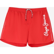 Pepe Jeans Kırmızı Erkek Şort Mayo PMB10393 257 Logo Swımshort