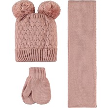 Civil Baby Kız Bebek Atkı Bere Eldiven Set 6-24 Ay Gül