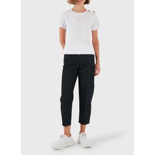 Armani Exchange Yüksek Bel Düz Paça Standart Siyah Kadın Denim Pantolon 6DYJ51