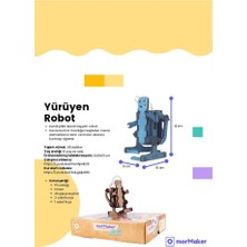 Türk Malı Yürüyen Robot Dc Motorlu Ahşap Oyuncak Stem-A Set Çocuklar Için Boyanabilir Maket