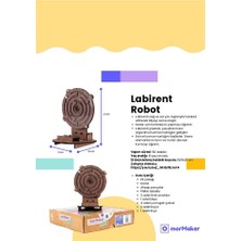 Türk Malı Labirent Robot Dc Motorlu Ahşap Oyuncak Stem-A Set Çocuklar Için Boyanabilir Maket