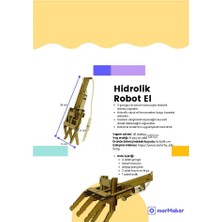 Türk Malı Hidrolik Robot El Ahşap Oyuncak Stem-A Eğitim Seti Çocuklar Için Boyanabilir Maket