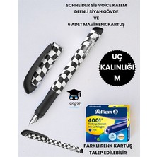 Seyfi Kırtasiye Schneider Voice Dolma Kalemi Siyah Gövde ve 6 Adet Dolma Kalem Kartuşu Yazı Kalınlığı M
