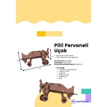 Türk Malı Pilli Pervaneli Uçak Ahşap Oyuncak Stem-A Eğitim Seti Çocuklar Için Boyanabilir Maket