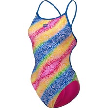 Arena Printed Royal White Multi Kadın Antrenman Mayosu