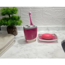 Bosphorus 2'li Banyo Seti Gri Pembe Model Poliresin